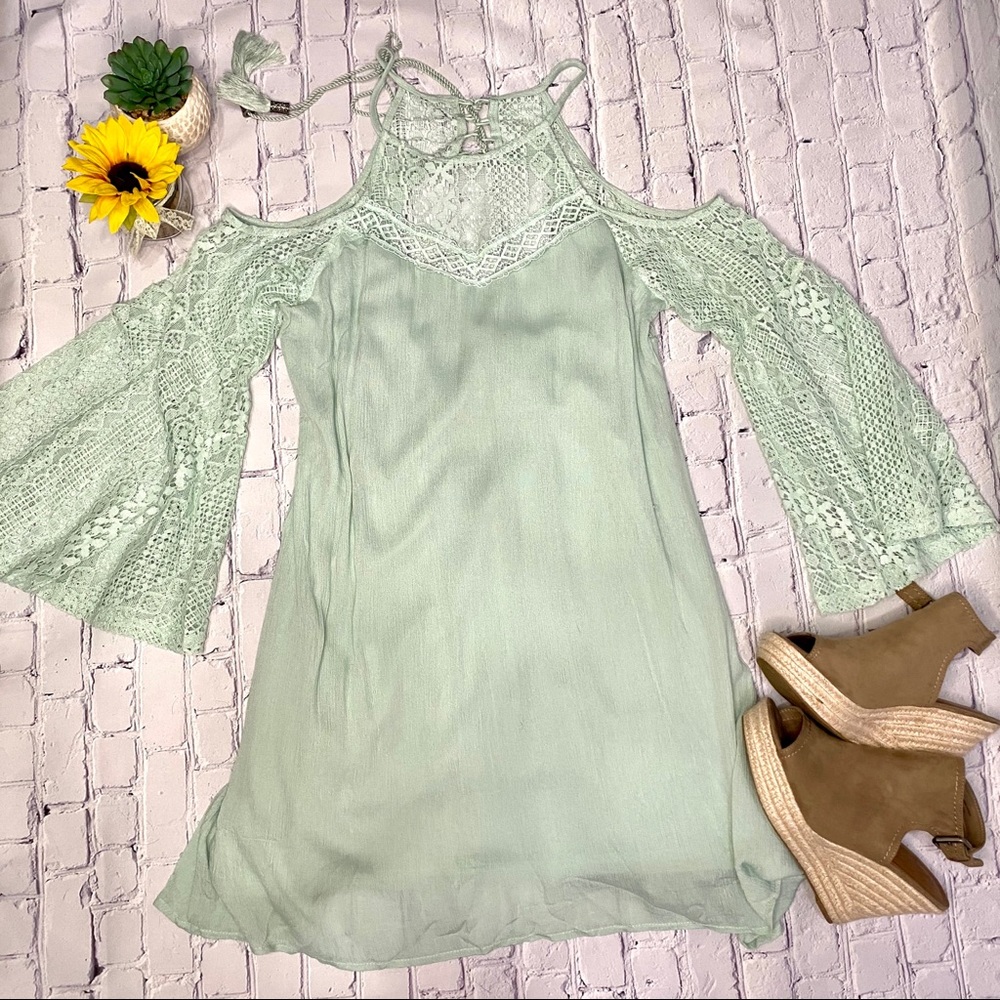 Lace shift tunic dress